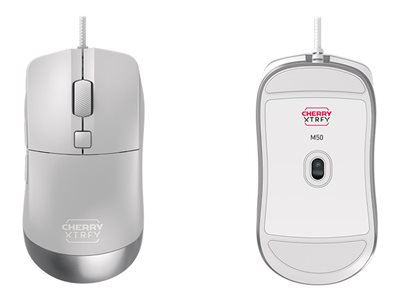 CHERRY Xtrfy M50 - Souris - ergonomique - optique - 5 boutons - filaire - USB - blanc