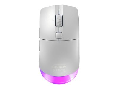 CHERRY Xtrfy M50 - Souris - ergonomique - optique - 5 boutons - sans fil, filaire - 2.4 GHz, Bluetooth 5.2 - récepteur sans fil USB - blanc