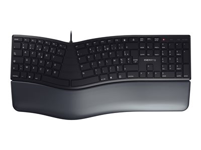 CHERRY KC 4500 ERGO - Clavier - USB - AZERTY - Français - noir