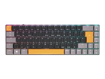 CHERRY MX LP 2.1 - Clavier - compact - backlit - sans fil - 2.4 GHz, Bluetooth 5.2, cordé - QWERTY - R.-U. - commutateur : CHERRY MX profil bas - noir