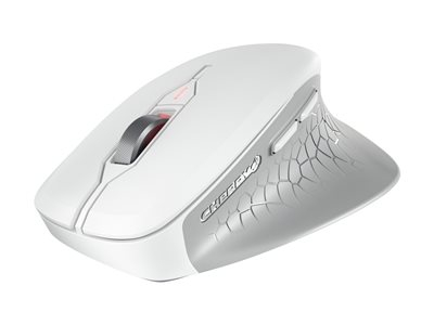 CHERRY STREAM MOUSE COMFORT - Souris - ergonomique - pour droitiers - optique - 6 boutons - sans fil - 2.4 GHz - récepteur sans fil USB - blanc/gris