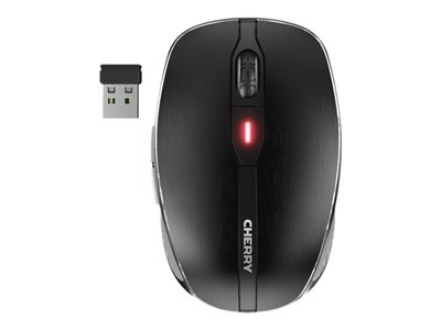 CHERRY MW 8C ADVANCED - Souris - ergonomique - optique - 6 boutons - sans fil - 2.4 GHz, Bluetooth 4.0 - récepteur sans fil USB - noir