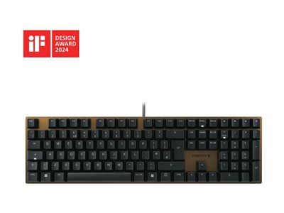 CHERRY KC 200 MX - Clavier - USB - QWERTY - R.-U. - commutateur : CHERRY MX2A Silent Red - noir - emballage sans plastique