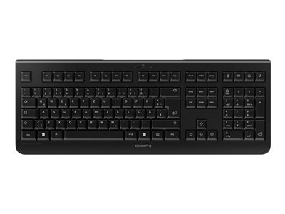 CHERRY KW 3000 - Clavier - silencieux, de grande taille - sans fil - 2.4 GHz - QWERTZ - Allemand - noir - emballage sans plastique