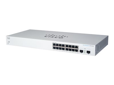Cisco Business 220 Series CBS220-16P-2G - Commutateur - intelligent - 16 x 10/100/1000 (PoE+) + 2 x Gigabit SFP (liaison montante) - Montable sur rack - PoE+ (130 W)