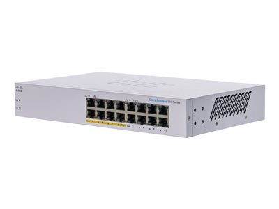 Cisco Business 110 Series 110-16PP - Commutateur - non géré - 8 x 10/100/1000 (PoE) + 8 x 10/100/1000 - Montable sur rack, de bureau, fixation murale - PoE (64 W)