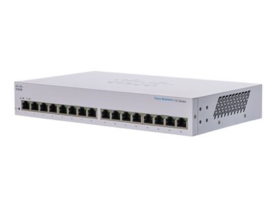 Cisco Business 110 Series 110-16T - Commutateur - non géré - 16 x 10/100/1000 - Montable sur rack, de bureau, fixation murale