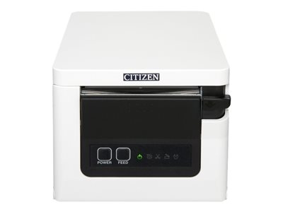 Citizen CT-S751 - Imprimante de reçus - thermique direct - Rouleau (8 cm) - 203 dpi - jusqu'à 350 mm/sec - USB 2.0 - outil de coupe - blanc