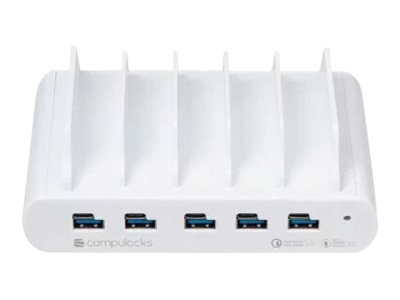 Compulocks Station de charge - 5 connecteurs USBC - prise EU - Station de charge - 150 Watt - 10 connecteurs de sortie (5 x USB-C, 5 x USB Type A 4 pin) - Union européenne