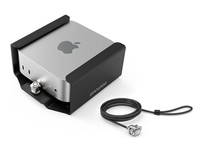 Compulocks Support de sécurité pour Mac Mini avec câble à clé argenté - Lit de montage de sécurité de système - montable sur mur, montable sur bureau, montable sous bureau, montage possible sur moniteur - noir - pour Apple Mac mini (M4, M4 Pro)