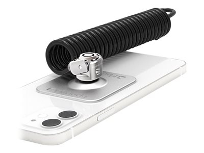 Compulocks Universal Tablet Lock with Keyed Coiled Cable Lock - Plaque de verrouillage de câble de sécurité pour tablette - noir