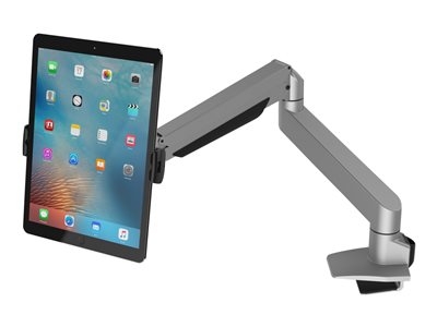 Compulocks Cling Bras telescopique articulé argenté avec support tablette Universal Noir - Kit de montage - bras réglable - pour tablette - noir, argent - Taille d'écran : jusqu'à 13 pouces - montrable sur bureau
