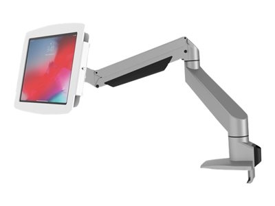 Compulocks iPad 10.2" Bras telescopique articulé argenté avec boîtier Space - Kit de montage (bras articulé, enceinte) - bras réglable - pour tablette - verrouillable - aluminium de haute qualité - blanc - Taille d'écran : 10.2" - pour Apple 10.2-inch iPad (7ème génération, 8ème génération, 9ème génération)