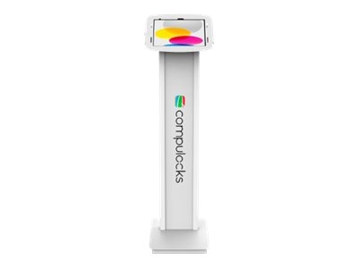 Compulocks iPad 10th-11th (A16) Gen Space Enclosure Brandable Floor Stand White - Kit de montage (pied, enceinte) - pour tablette - verrouillable - aluminium de haute qualité - blanc - Taille d'écran : 10.9" - posé sur le sol - pour Apple 10.9-inch iPad (10ème génération)