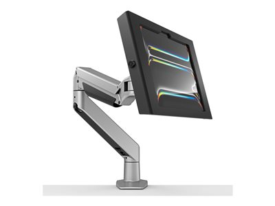 Compulocks iPad Pro M4 11" (2024), Apex Enclosure Reach Articulating Arm - Kit de montage (enceinte, bras articulé) - pour tablette - verrouillable - aluminium de haute qualité - noir, argent - Taille d'écran : 11" - montrable sur bureau - pour Apple 11-inch iPad Pro (M4)
