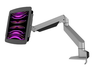 Compulocks iPad Pro 12.9" (3 - 6th Gen) Space Enclosure Articulating Arm Mount - Kit de montage (bras articulé, enceinte) - pour tablette - verrouillable - aluminium de haute qualité - noir, argent - Taille d'écran : 12.9" - montrable sur bureau - pour Apple 12.9-inch iPad Pro