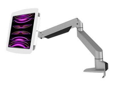 Compulocks iPad 10th-11th (A16) Gen Space Enclosure Articulating Arm Mount White - Kit de montage (bras articulé, enceinte) - pour tablette - verrouillable - aluminium de haute qualité - argent, blanc - Taille d'écran : 10.9" - montrable sur bureau - pour Apple 10.9-inch iPad (10ème génération)