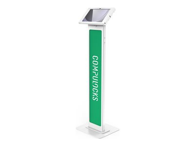 Compulocks Galaxy Tab A9+ Apex Enclosure Brandable Floor Stand - Kit de montage (enceinte, pied) - caméra et capteurs avant/arrière exposés - pour tablette - fixe à 45 degrés - verrouillable - aluminium de haute qualité - blanc - posé sur le sol - pour Samsung Galaxy Tab A9+