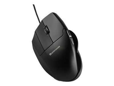 Contour Unimouse - Souris - ergonomique - infrarouge - 7 boutons - filaire - USB-C - noir