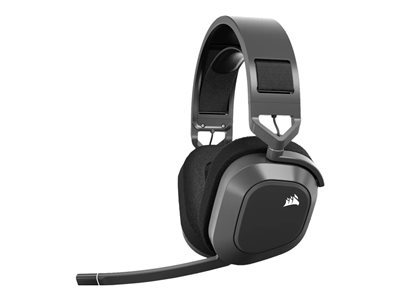 CORSAIR Gaming HS80 MAX WIRELESS - Micro-casque - circum-aural - 2,4 GHz - sans fil - USB - gris acier