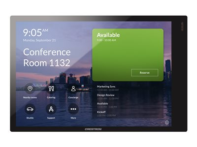 Crestron TSS-770 Series TSS-770-T-B-S-LB KIT - Pour Microsoft Teams - gestionnaire de salle - sans fil, filaire - 802.11a/b/g/n/ac, Bluetooth - 2.4 Ghz, 5 GHz - 10/100 Ethernet - noir uni