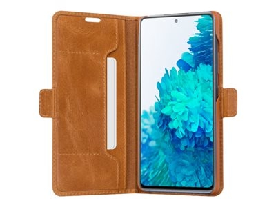 dbramante1928 Copenhagen Slim - Étui à rabat pour téléphone portable - cuir pleine fleur - brun clair - pour Samsung Galaxy S21 FE 5G