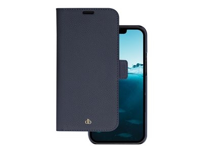 dbramante1928 New York - Étui à rabat pour téléphone portable - cuir durable pleine fleur grainé - bleu Pacifique - pour Apple iPhone 14 Plus