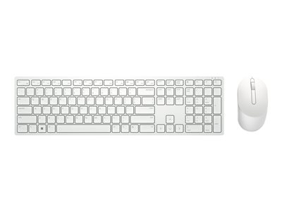 Dell Pro KM5221W - Ensemble clavier et souris - sans fil - 2.4 GHz - QWERTY - R.-U. - blanc - avec 3 years NBD Advance Exchange