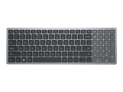 Dell KB740 - Clavier - compact, multi-dispositif - sans fil - 2.4 GHz, Bluetooth 5.0 - QWERTY - International US - gris titan - avec 3 years NBD Advance Exchange