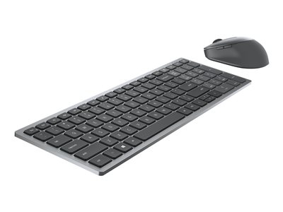 Dell Pro Plus Compact Keyboard and Mouse - KM7120W - Ensemble clavier et souris - sans fil - Bluetooth, 2.4 GHz - QWERTY - International US - gris titan - avec 3 years NBD Advance Exchange