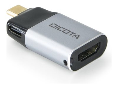 DICOTA - Adaptateur vidéo - USB-C mâle pour HDMI, USB-C femelle - argent - support pour 4K60Hz, Alimentation USB (100 W)