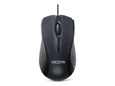 DICOTA - Souris - droitiers et gauchers - 3 boutons - filaire - USB - noir