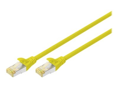 DIGITUS - Cordon de raccordement - RJ-45 (M) pour RJ-45 (M) - 1 m - S/FTP - CAT 6a - sans halogène, moulé, sans crochet - jaune (pack de 10)