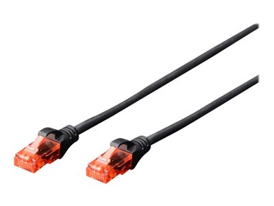 DIGITUS Professional - Cordon de raccordement - RJ-45 (M) pour RJ-45 (M) - 50 cm - UTP - CAT 6e - sans halogène, moulé, sans crochet - noir