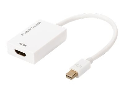 ASSMANN - Adaptateur vidéo - Mini DisplayPort mâle pour HDMI femelle - 20 cm - blanc - actif, moulé