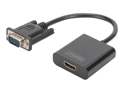 DIGITUS DA-70473 - Adaptateur vidéo - HD-15 (VGA) mâle pour HDMI femelle - 15 cm - noir - support 1080p