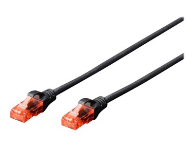 DIGITUS Professional - Cordon de raccordement - RJ-45 (M) pour RJ-45 (M) - 5 m - UTP - CAT 6e - sans halogène, moulé, sans crochet - noir