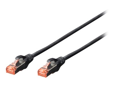 DIGITUS Professional - Cordon de raccordement - RJ-45 (M) pour RJ-45 (M) - 2 m - SFTP, PiMF - CAT 6 - IEEE 802.3 - sans halogène, moulé, sans crochet, bloqué - noir (pack de 10)