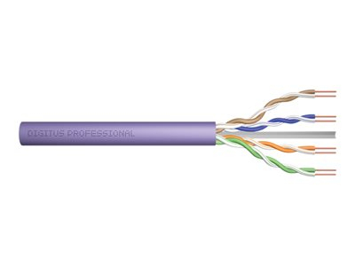 DIGITUS Professional - Câble en vrac - UTP - simplex - CAT 6 - IEEE 802.5/IEEE 802.3 - sans halogène, solide - violet, RAL 4005
