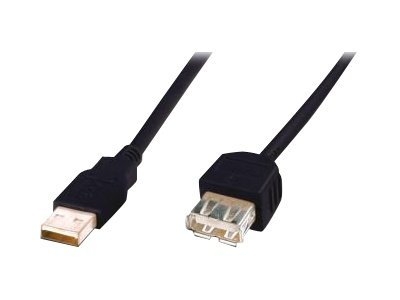 ASSMANN - Rallonge de câble USB - USB (M) pour USB (F) - USB 2.0 - 3 m - noir