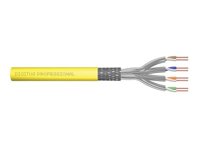 DIGITUS - Câble d'installation - 1000 m - 7.8 mm - S/FTP - simplex - CAT 7a - sans halogène, solide - jaune, RAL 1028