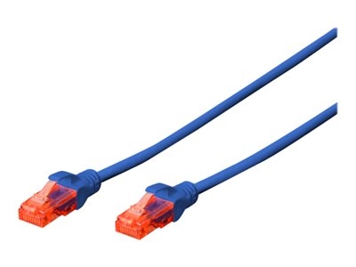 DIGITUS Professional - Cordon de raccordement - RJ-45 (M) pour RJ-45 (M) - 3 m - UTP - CAT 6e - démarré, sans halogène, moulé, sans crochet - bleu