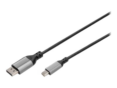 DIGITUS - Câble DisplayPort - Mini DisplayPort (M) pour DisplayPort (M) - DisplayPort 1.4 - 2 m - support 8K60Hz (7680 x 4320), support pour 4K144Hz - noir
