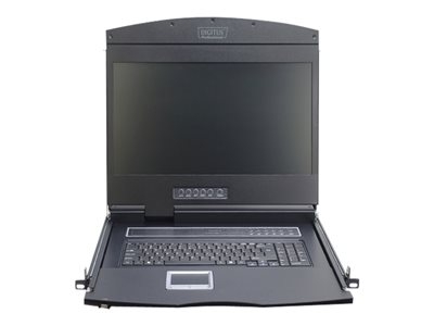 Digitus Professional DS-72211-2GE - Console KVM avec commutateur KVM - 8 ports - allemand - 19" - rack-montable - 1366 x 768 @ 60 Hz - 1000:1 - noir, RAL 9005 - 1U