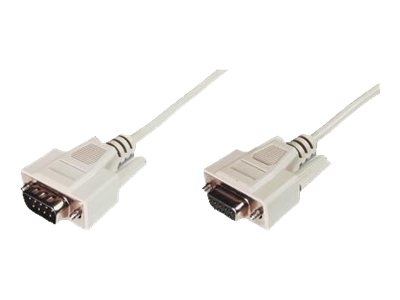 ASSMANN - Rallonge de câble série - DB-9 (F) pour DB-9 (M) - 5 m - moulé, vis moletées - beige