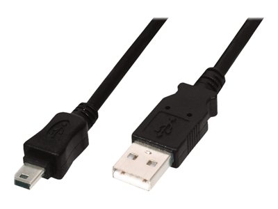 ASSMANN - Câble USB - mini USB type B (M) pour USB (M) - USB 2.0 - 3 m - moulé - noir
