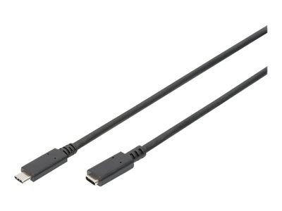 DIGITUS - Câble d'extension USB - USB-C (M) pour USB-C (F) - 5 V - 3 A - 1.5 m - USB Power Delivery (3A, 15W) - noir