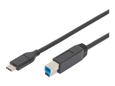 ASSMANN - Câble USB - USB-C (M) pour USB Type B (M) - USB 3.0 - 3 A - 1.8 m - moulé - noir