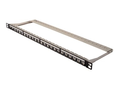 DIGITUS Professional DN-91422 - Tableau de connexions - CAT 6a - STP - noir, RAL 9005 - 0.5U - 19" - 24 ports