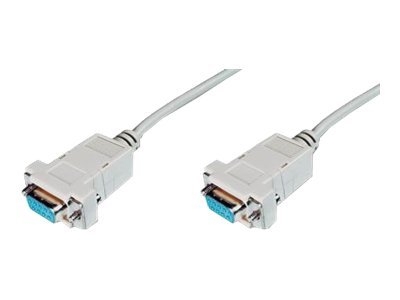 ASSMANN - Câble de modem nul - DB-9 (F) pour DB-9 (F) - 1.8 m - vis moletées - beige